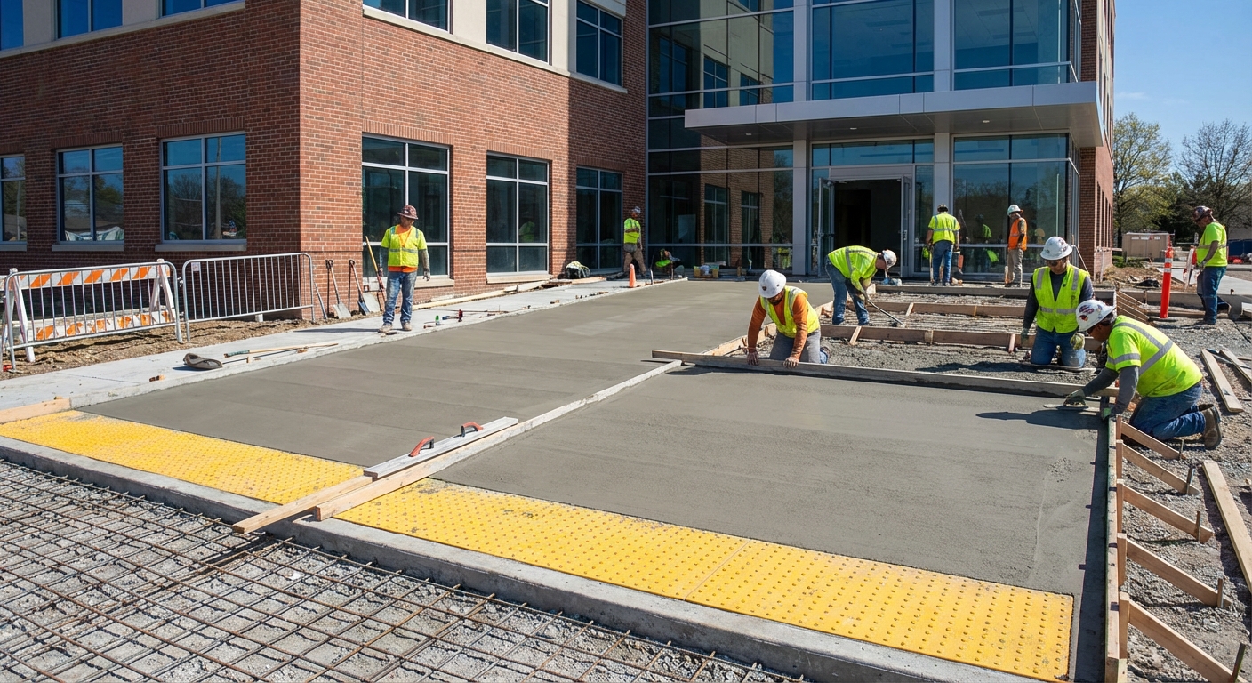 ADA handicap concrete ramps