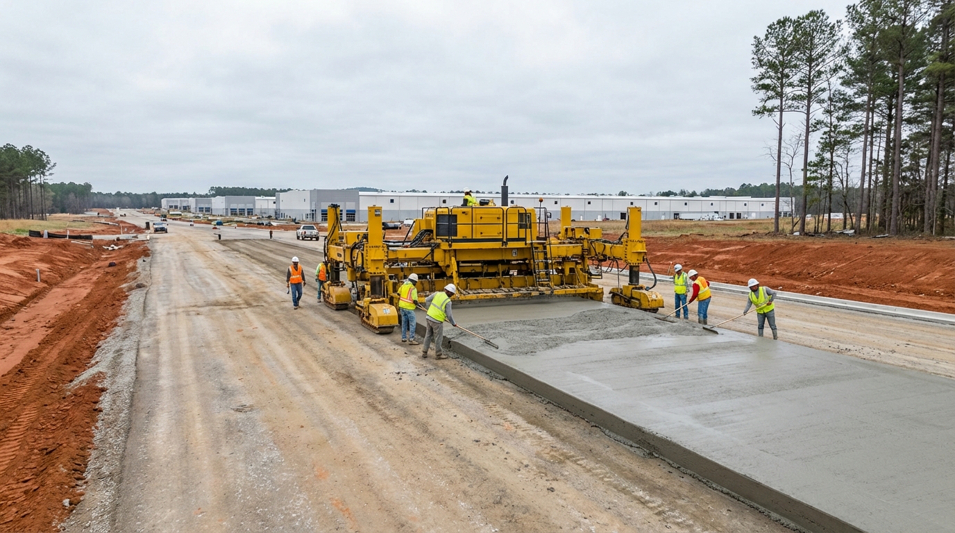Commercial concrete paving