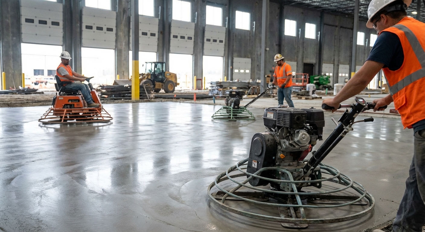Commercial concrete slab work